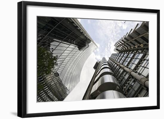 Modern Architecture, Lloyd'S, Lloyds Building, Tower by Architect Richard Rogers, London-Axel Schmies-Framed Photographic Print