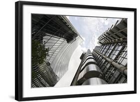 Modern Architecture, Lloyd'S, Lloyds Building, Tower by Architect Richard Rogers, London-Axel Schmies-Framed Photographic Print