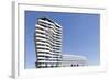 Modern Architecture Marco Polo Tower in the Hafencity, Hanseatic City of Hamburg, Hamburg, Germany-Axel Schmies-Framed Photographic Print