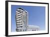 Modern Architecture Marco Polo Tower in the Hafencity, Hanseatic City of Hamburg, Hamburg, Germany-Axel Schmies-Framed Photographic Print
