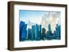 Modern Architecture of Singapore Downtown Core at Sunset-joyfull-Framed Photographic Print