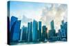 Modern Architecture of Singapore Downtown Core at Sunset-joyfull-Stretched Canvas