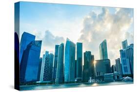 Modern Architecture of Singapore Downtown Core at Sunset-joyfull-Stretched Canvas