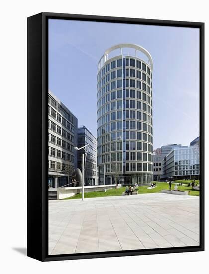 Modern Architecture, Office Buildings, International Coffee Plaza, Hafencity, Hamburg-Axel Schmies-Framed Stretched Canvas