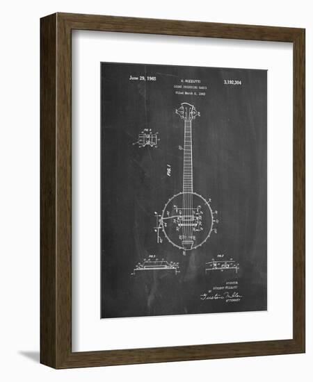 Modern Banjo Patent-Cole Borders-Framed Art Print