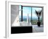 Modern Bathtub in a Bathroom Interior with Floor to Ceiling Windows with Panoramic View-PlusONE-Framed Photographic Print