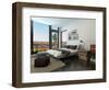 Modern Bedroom Interior with Huge Windows and Vintage Furniture-PlusONE-Framed Photographic Print