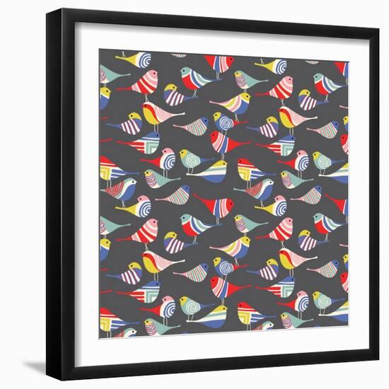 Modern Bird Flock-null-Framed Premium Giclee Print