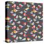 Modern Bird Flock-null-Stretched Canvas