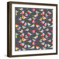 Modern Bird Flock-null-Framed Giclee Print