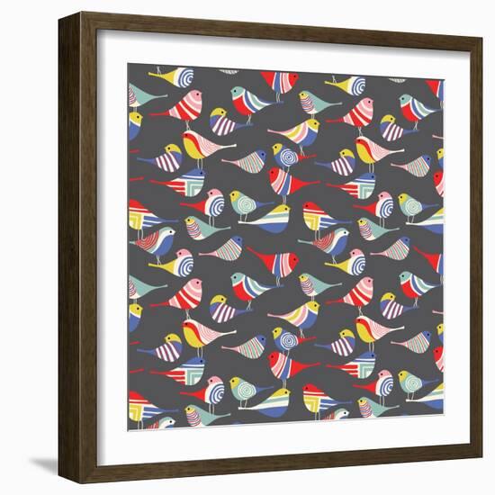 Modern Bird Flock-null-Framed Giclee Print