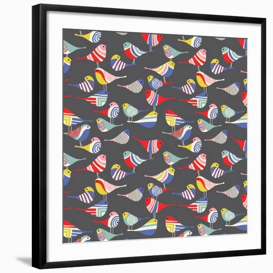 Modern Bird Flock-null-Framed Giclee Print