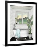 Modern Black and White Bath I-Elizabeth Medley-Framed Art Print