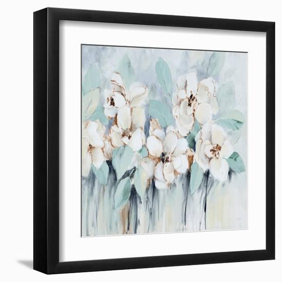 Modern Blue Fleurs Square-Lanie Loreth-Framed Art Print