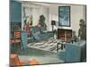 Modern Blue Living Room-null-Mounted Art Print