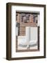 Modern, Brick Flood Protection Wall, Flood Control, Kaiserkai, Hafencity-Axel Schmies-Framed Photographic Print