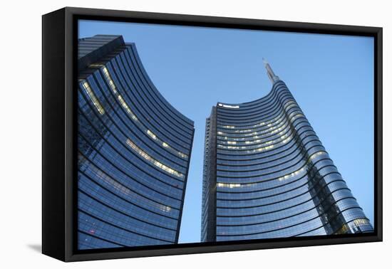 Modern Building, Gae Aulenti Square, Milan, Lombardy, Italy, Europe-Vincenzo Lombardo-Framed Stretched Canvas