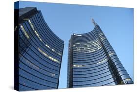 Modern Building, Gae Aulenti Square, Milan, Lombardy, Italy, Europe-Vincenzo Lombardo-Stretched Canvas