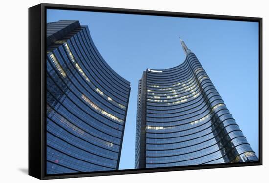 Modern Building, Gae Aulenti Square, Milan, Lombardy, Italy, Europe-Vincenzo Lombardo-Framed Stretched Canvas