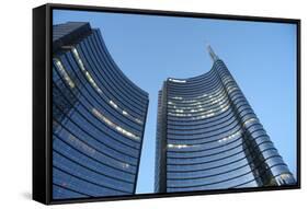 Modern Building, Gae Aulenti Square, Milan, Lombardy, Italy, Europe-Vincenzo Lombardo-Framed Stretched Canvas