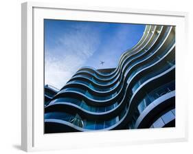 Modern Building with Aeroplane Above-Craig Roberts-Framed Photographic Print