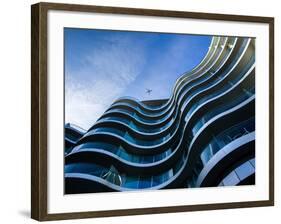 Modern Building with Aeroplane Above-Craig Roberts-Framed Photographic Print