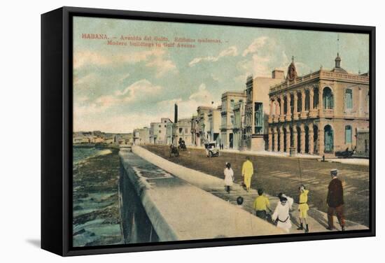 Modern Buildings in Gulf Avenue, Havana, Cuba, C1910-null-Framed Stretched Canvas