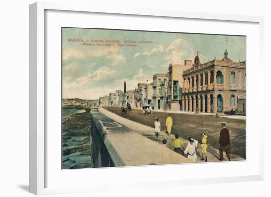 Modern Buildings in Gulf Avenue, Havana, Cuba, C1910-null-Framed Giclee Print