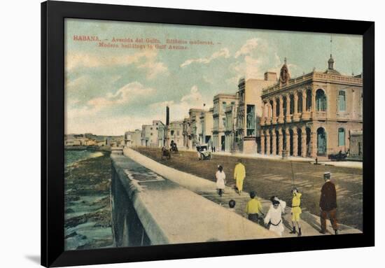 Modern Buildings in Gulf Avenue, Havana, Cuba, C1910-null-Framed Giclee Print