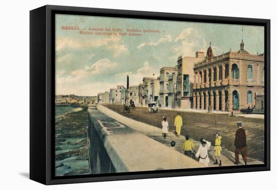 Modern Buildings in Gulf Avenue, Havana, Cuba, C1910-null-Framed Stretched Canvas