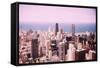 Modern Chicago Skyline Aerial View-Yulia1986-Framed Stretched Canvas