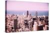 Modern Chicago Skyline Aerial View-Yulia1986-Stretched Canvas