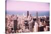 Modern Chicago Skyline Aerial View-Yulia1986-Stretched Canvas