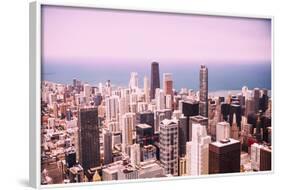 Modern Chicago Skyline Aerial View-Yulia1986-Framed Photographic Print