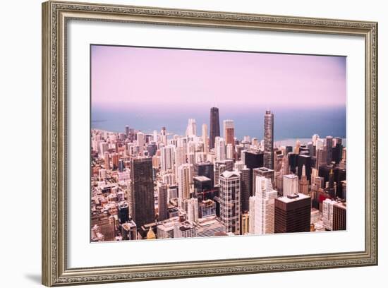 Modern Chicago Skyline Aerial View-Yulia1986-Framed Photographic Print