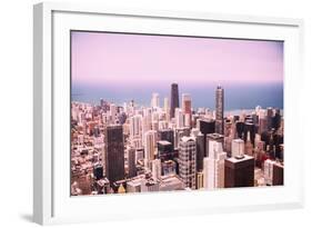 Modern Chicago Skyline Aerial View-Yulia1986-Framed Photographic Print