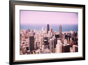 Modern Chicago Skyline Aerial View-Yulia1986-Framed Photographic Print