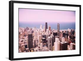 Modern Chicago Skyline Aerial View-Yulia1986-Framed Photographic Print