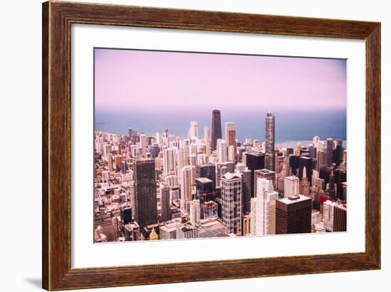 Modern Chicago Skyline Aerial View-Yulia1986-Framed Photographic Print