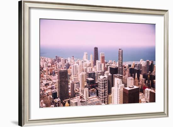 Modern Chicago Skyline Aerial View-Yulia1986-Framed Photographic Print