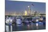 Modern city skyline and Marina, Abu Dhabi, United Arab Emirates, UAE-Gavin Hellier-Mounted Photographic Print