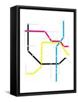 Modern City Subway Map-oriontrail2-Framed Stretched Canvas