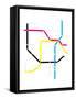 Modern City Subway Map-oriontrail2-Framed Stretched Canvas