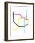 Modern City Subway Map-oriontrail2-Framed Art Print