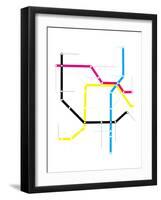 Modern City Subway Map-oriontrail2-Framed Art Print