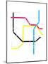 Modern City Subway Map-oriontrail2-Mounted Art Print