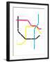 Modern City Subway Map-oriontrail2-Framed Art Print