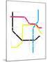 Modern City Subway Map-oriontrail2-Mounted Art Print