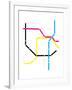 Modern City Subway Map-oriontrail2-Framed Art Print