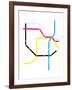 Modern City Subway Map-oriontrail2-Framed Art Print